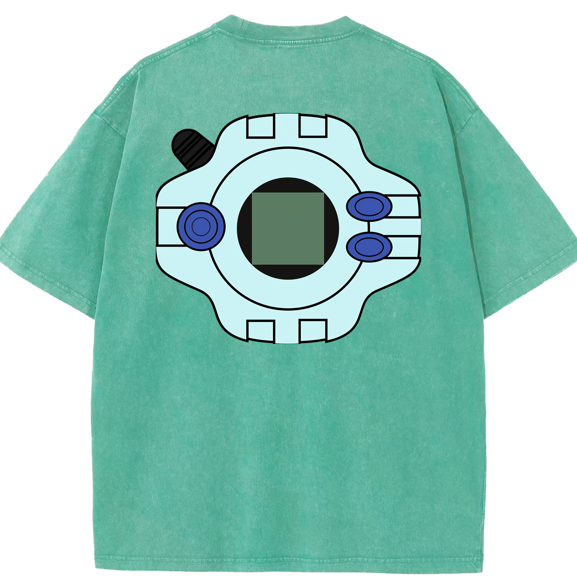 （画像用） Digimon デジタルモンスター/デジモン 綿100% ヴィンテージ風 半袖Tシャツ（背面プリント）